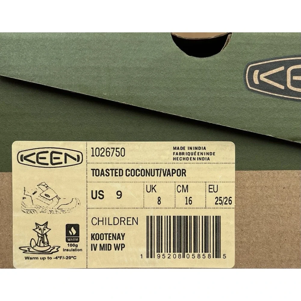 KEEN Toddler Boys Girls Waterproof Leather Boots Size 9 Brown Slip-on Mid Top